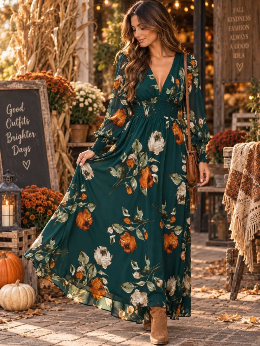 Baltic Born 🆕 Olivia Maxi Dress Smocked Floral Boho Romantic Holiday Party